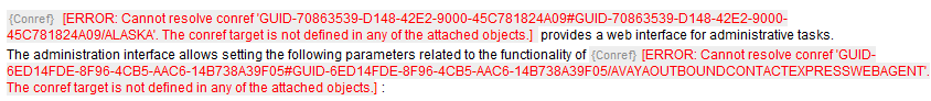 Conref error indicating that the conref cannot be resolved