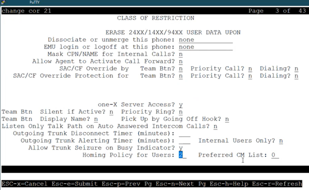 Screenshot of Page 3 of Class Restriction