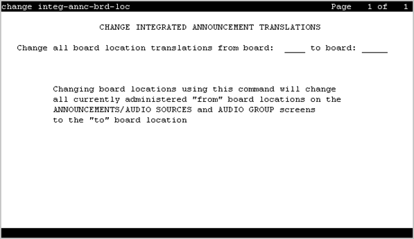 The screenshot of the Change Integrated Announcement Translations screen