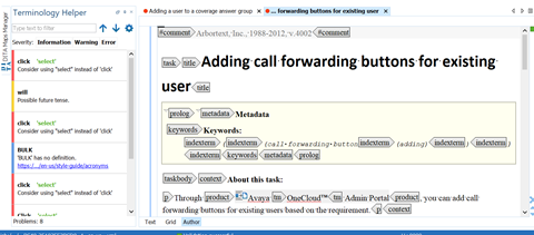 Terminology Checker Window
