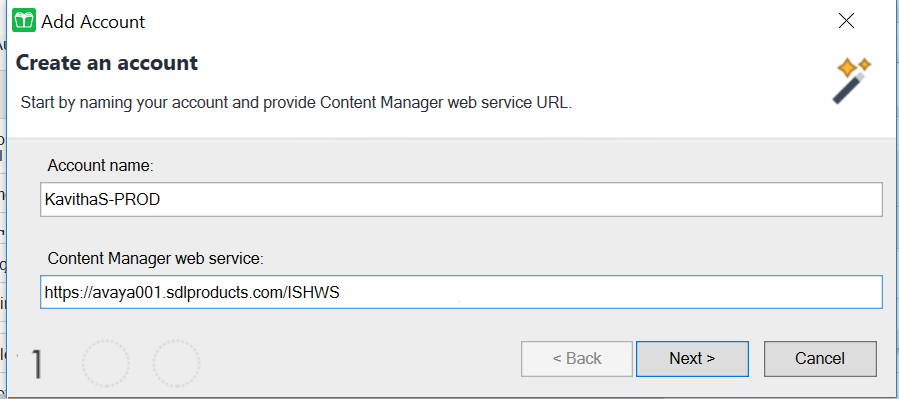 Step 1 to add accounts