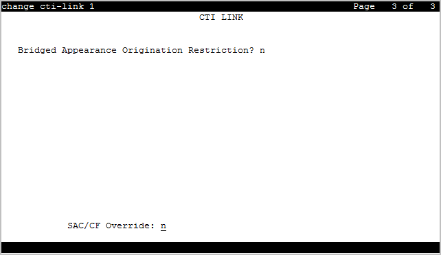The screenshot of page 3 of the CTI Link screen.