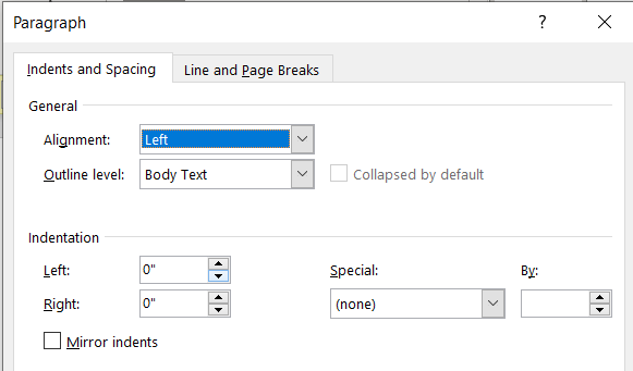 Window title example - Paragraph window