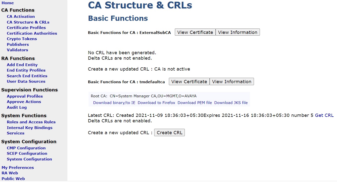 EJBCA interface