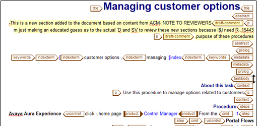page in the XML editor is right aligned