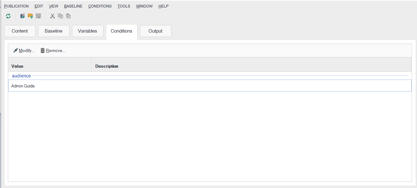 Conditions tab with a conditional context value.