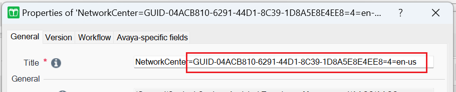 GUID in object title