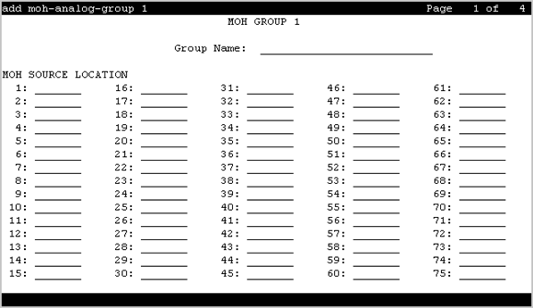 The screenshot of the MOH Group screen