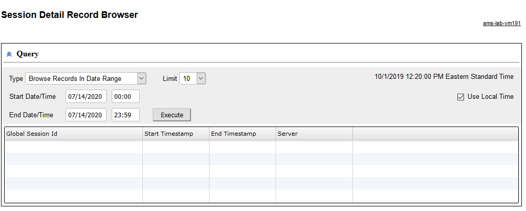 Session Detail Record Browser