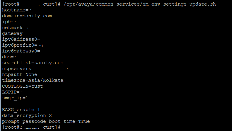 Branch Session Manager Configuration details