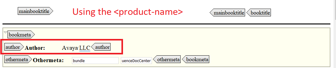 element to add author metadate to a document