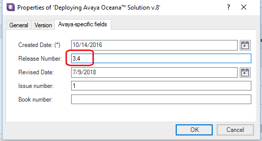 Set release number of the publication