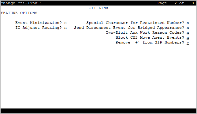 The screenshot of page 2 of the CTI Link screen.
