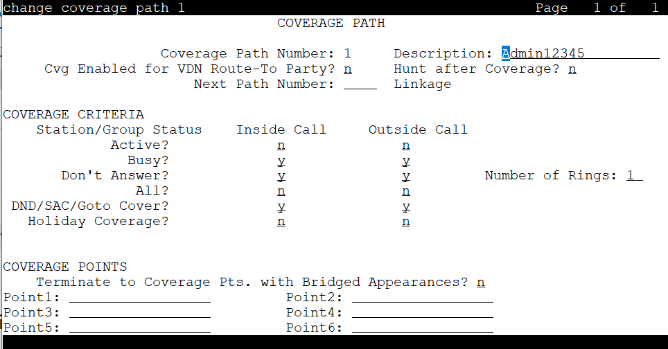 The screenshot of the Coverage Path screen