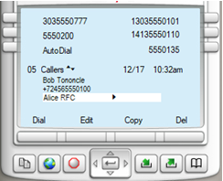 The screen
displays details of the selected caller list.