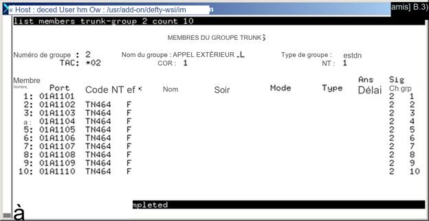 avCmListMemTrunkRange - Trunk Group Members