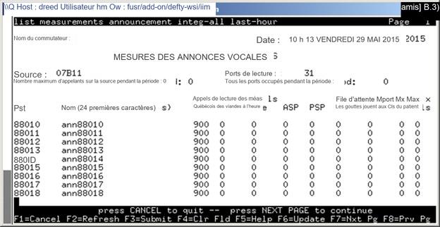 avCmMeasAnnIntegAllLstHr - VOICE ANNOUNCEMENT MEASUREMENTS