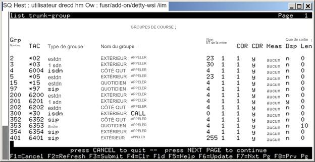 avCmListMemTrunkRange - Trunk Groups