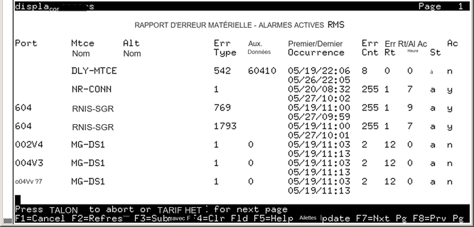 avCmErrors - Hardware Error Report
