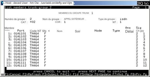 avCmListMemTrunk - Trunk Group Members