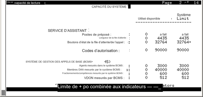 avCmCapacityBcms  - System Capacity