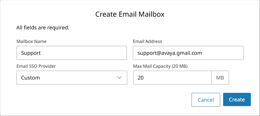 Het venster Mailbox maken