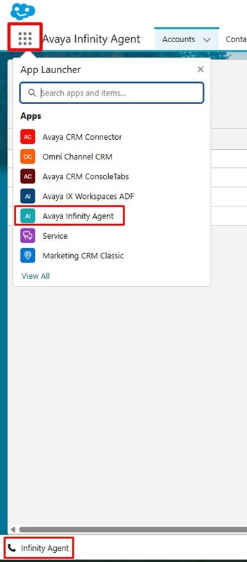 Salesforce Avaya Infinity Agent