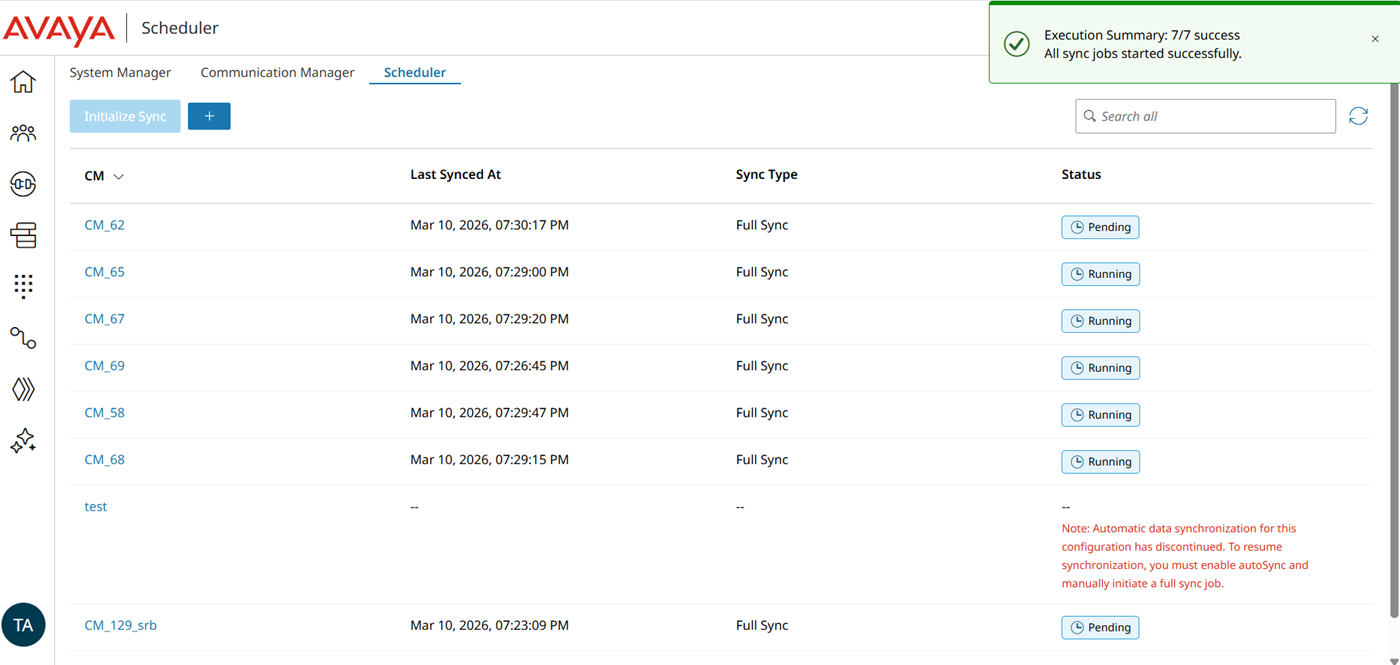 De resultaten van Sync initialiseren