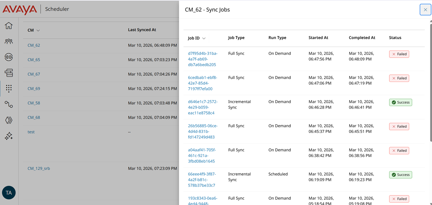 Synchronisatieresultaten van afzonderlijke instanties van Communication Manager