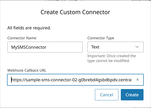 Het venster Aangepaste connector maken