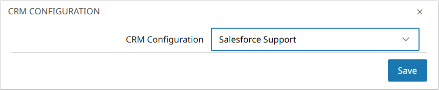 Het gedeelte CRM-configuratie van de gebruikersconfiguratie