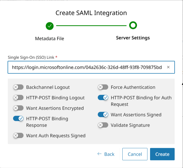 De Entra SAML-integratie-SSO-link