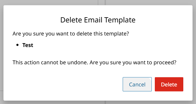 E-mailsjabloon verwijderen