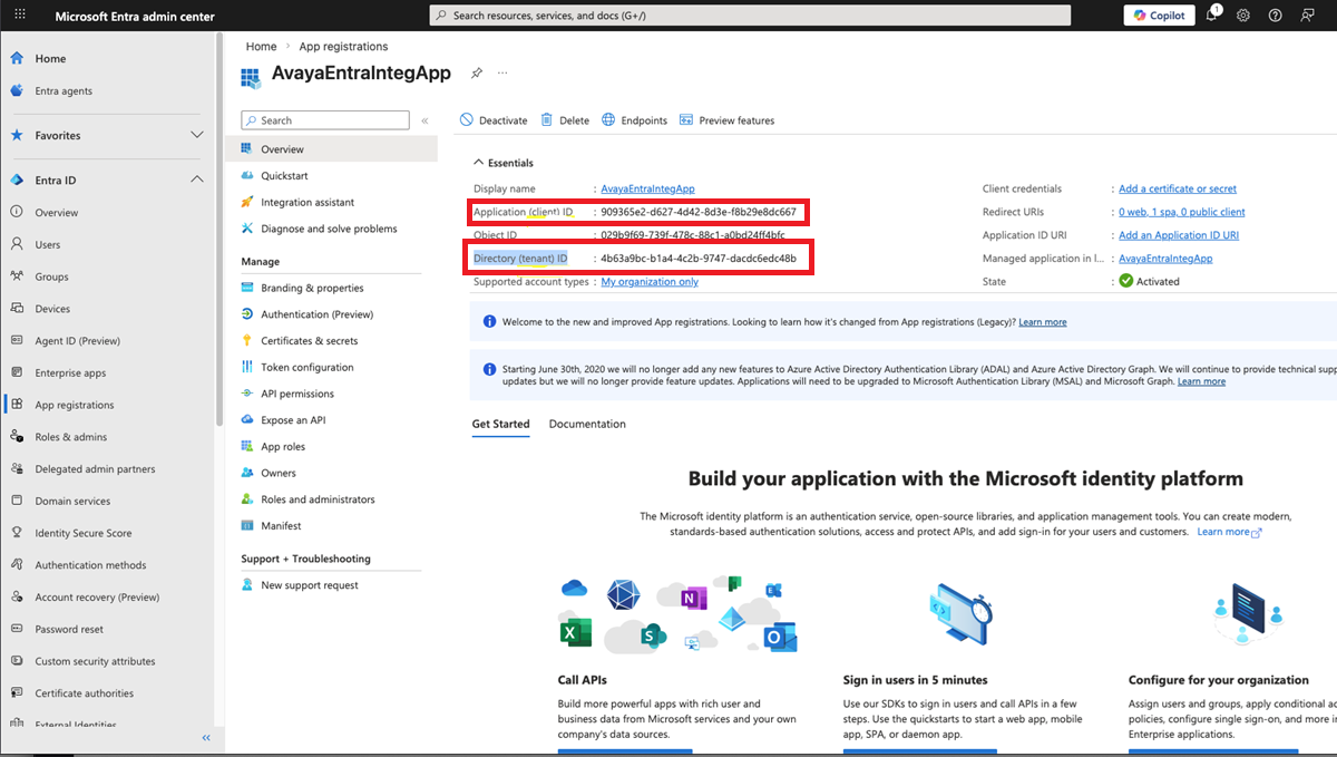 De Entra-client-ID en tenant-ID