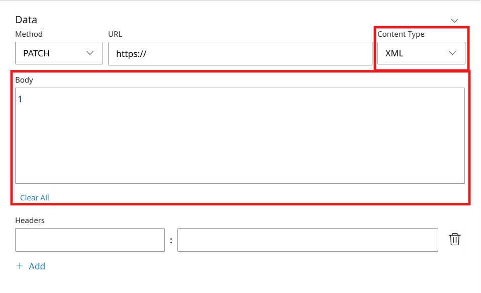 Additional data setting