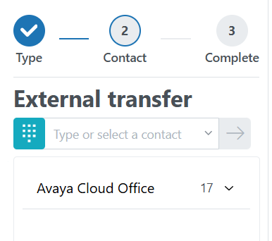 Externe doorverbinding naar Avaya Cloud Office-contactpersoon
