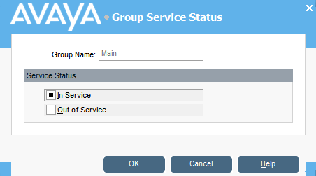 Captura de tela do Status do Grupo de Serviço
