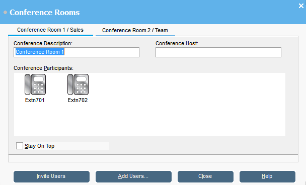 Captura de tela Salas de Conferência