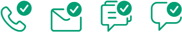 icons showing all assigned channels in green