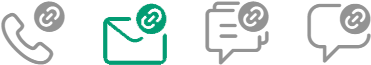 icons showing not active channels in gray and active work cards
                                    in green