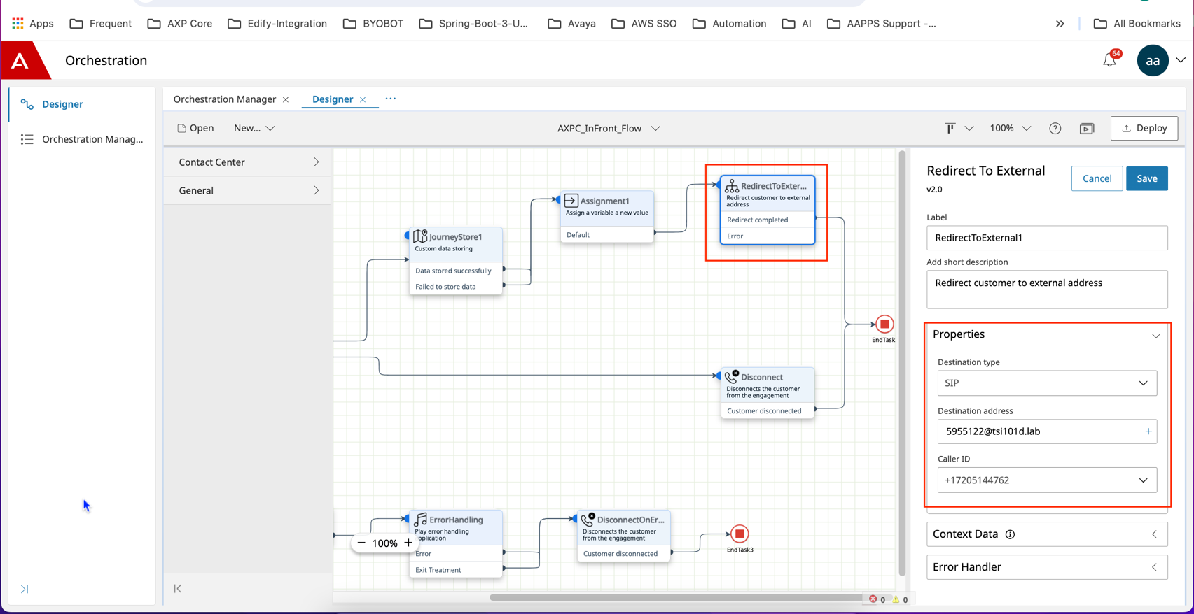 Properties pane