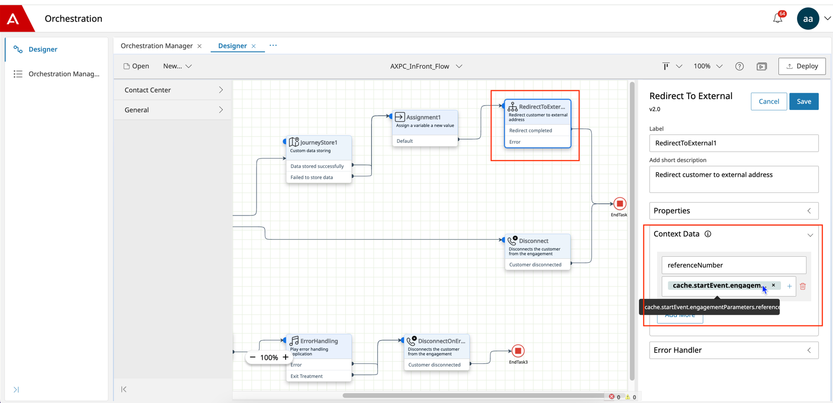 Context Data pane