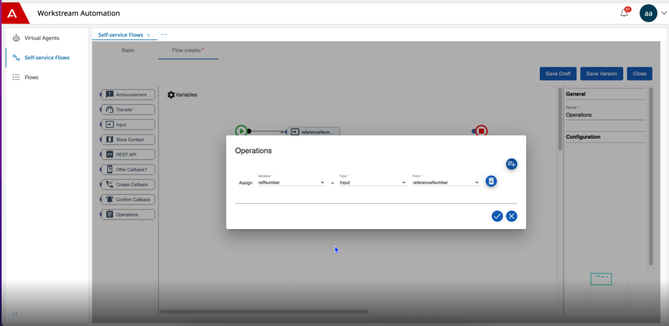 operations screen