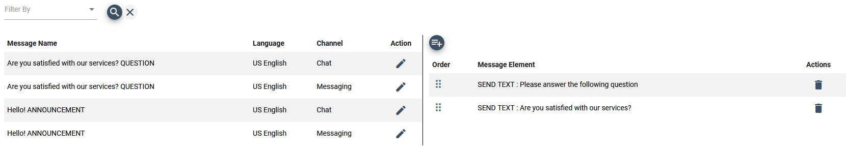 Message with added messaging elements