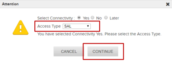 screen shot of the GRT tool to set connectivity
to yes.