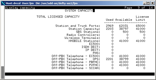 avCmCapacityLic - System Capacity