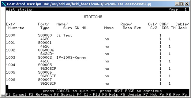 avCmStatusStation - Stations