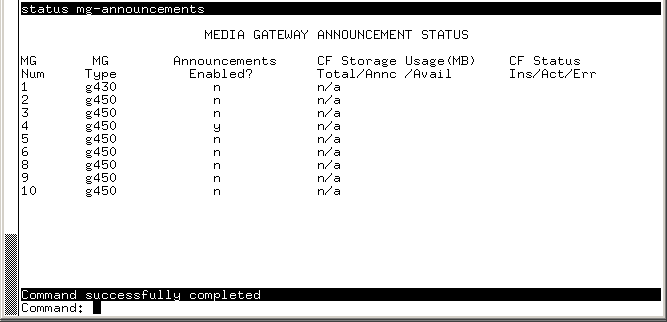 avCmStatusMGAnn - MEDIA GATEWAY ANNOUNCEMENT STATUS