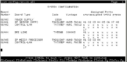 avCmConfiguration - List configuration all