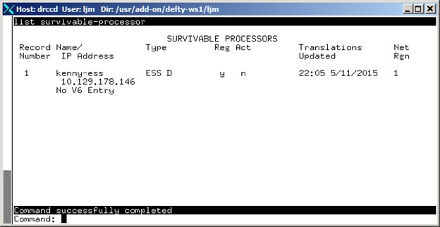 avCmListSurvProcess - SURVIVABLE PROCESSORS